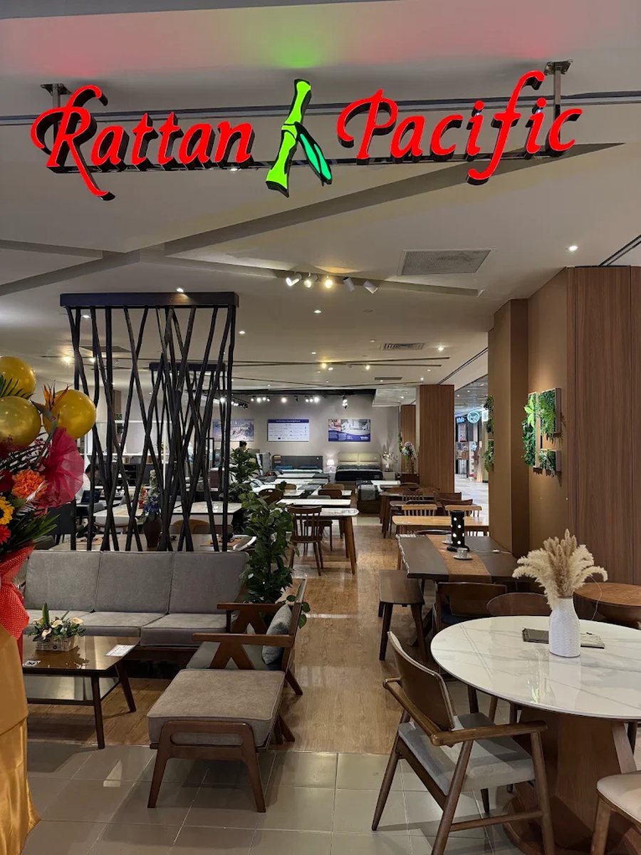 Rattan Pacific showroom interior with home furnishing displays in Singapore